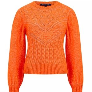 French Connection Women's Kitty Crochet Puff-Sleeve Sweater